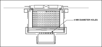 Sectional view of SA-002 with 4mm diameter holes